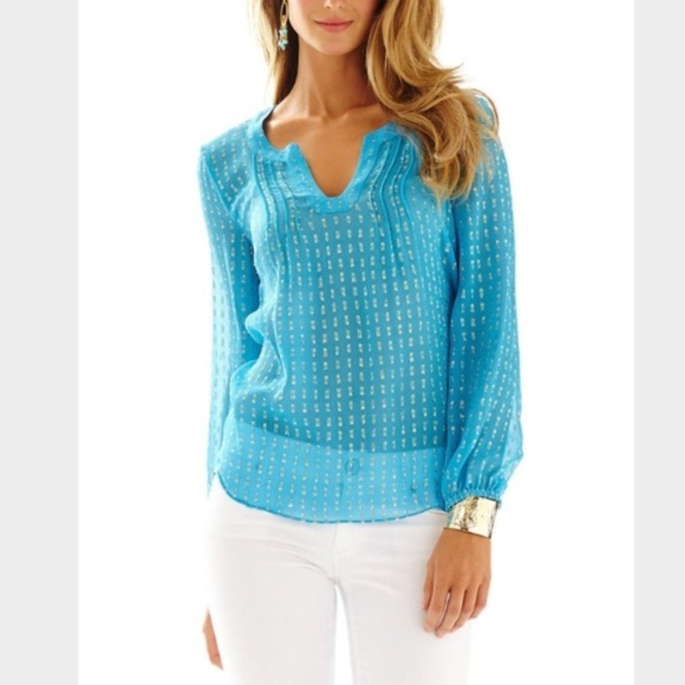 Lilly Pulitzer Colby Pintuck Top XS